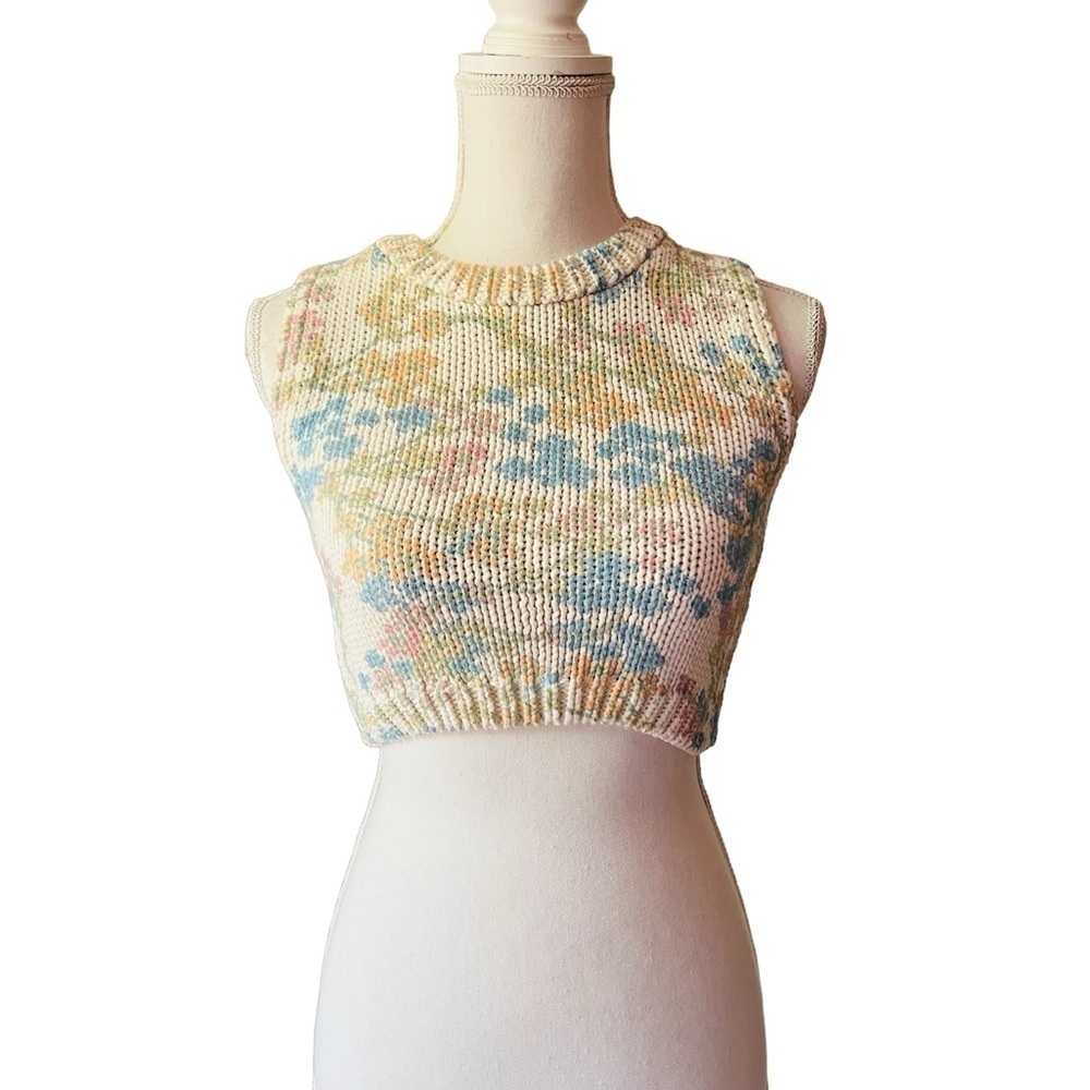 Zara Pastel Multi-Color Knit Crop Top
